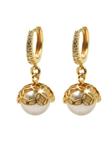 Orecchini Fiore in Argento 925 Con Zirconi Bianchi By Taitù