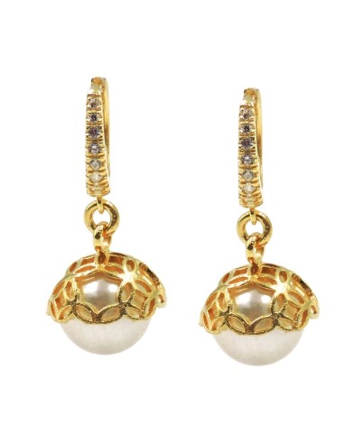 Orecchini Fiore in Argento 925 Con Zirconi...