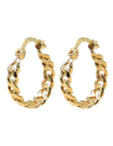 Gold Plated Sterling Silver Chain Hoop Earrings 