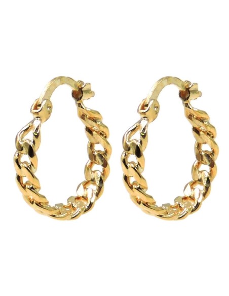 Gold Plated Sterling Silver Chain Hoop Earrings 