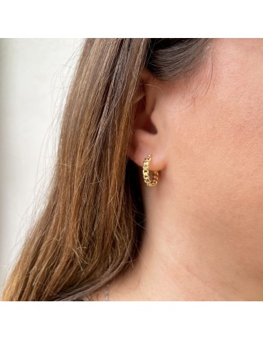 Gold Plated Sterling Silver Chain Hoop Earrings 