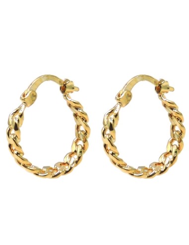 Gold Plated Sterling Silver Chain Hoop Earrings 