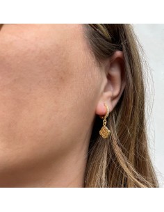 Orecchini in Argento Placcato Oro e Zirconi con Fiore... 2