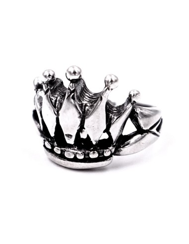 Solid Silver Royal Crown Ring 
