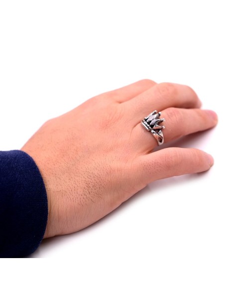 Solid Silver Royal Crown Ring 