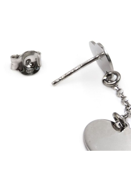 925 Sterling Silver Hearts Earrings with Diamond