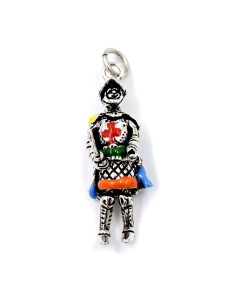 Solid Silver Sicilian String Puppet Pendant 
