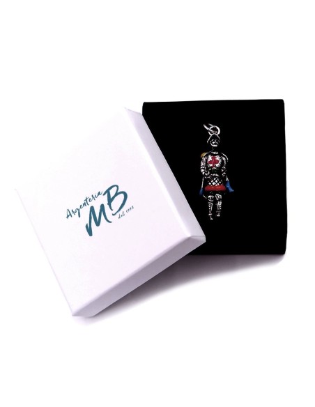 Solid Silver Sicilian String Puppet Pendant 