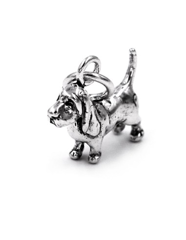 Ciondolo Cane Bassotto Basset Hound in Argento 