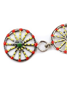 Enamelled Solid Silver Sicilian Cart Wheels Bracelet  2