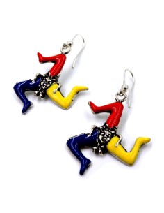 Solid Silver Sicilian Trinacria Earrings  2