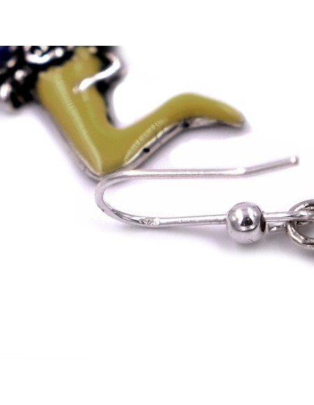 Solid Silver Sicilian Trinacria Earrings 