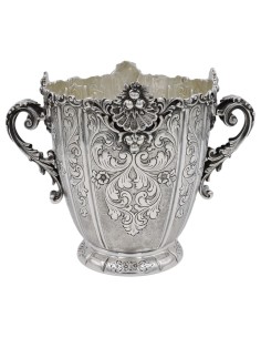 Barocker Ziselierter Eiskübel aus 925er Silber