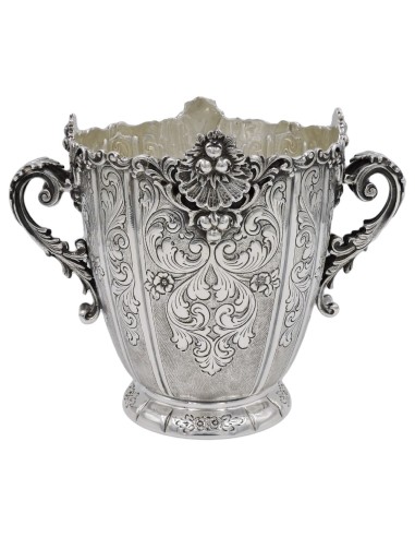 Barocker Ziselierter Eiskübel aus 925er Silber