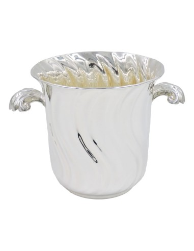 Wavy Solid Silver Ice Bucket  