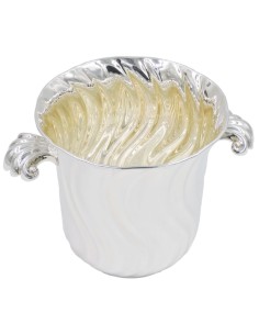 Wavy Solid Silver Ice Bucket   2