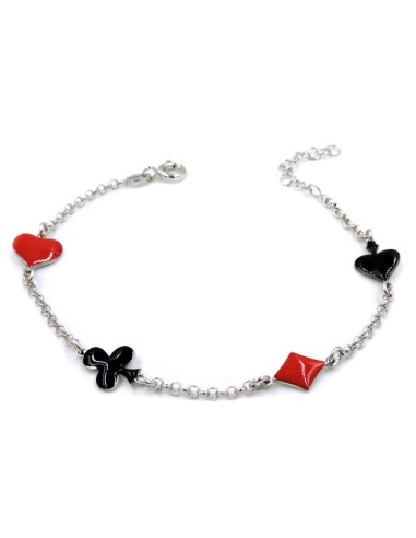 Bracciale Poker in Argento 925 Smaltato