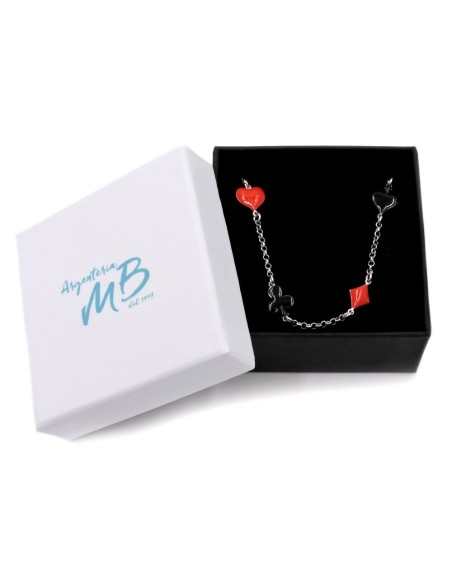 Bracciale Poker in Argento 925 Smaltato