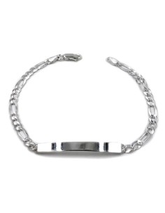 Bracciale in Argento 925 Maglia Alternata Targhetta...