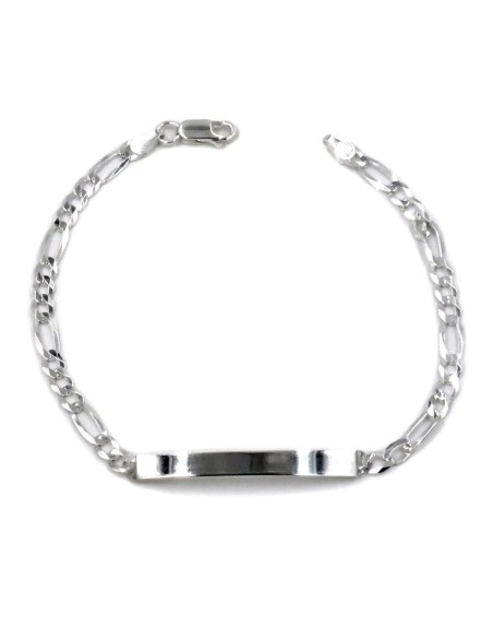 Bracciale in Argento 925 Maglia Alternata Targhetta Incisione Personalizzata