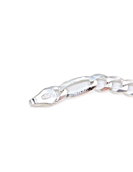 Bracciale in Argento 925 Maglia Alternata Targhetta Incisione Personalizzata