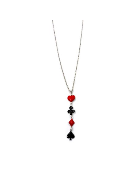 Bracciale Catena Donna in Argento 925 Rodiato con Ciondolo Doppio Cuore