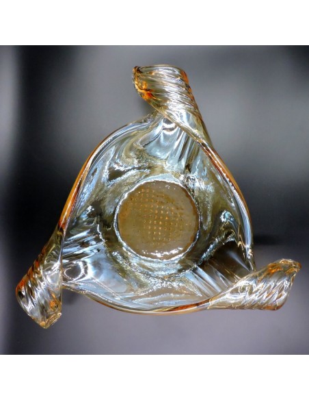 Honey Color Murano Glass Triangular Centerpiece 