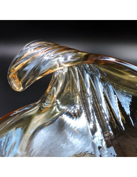 Honey Color Murano Glass Triangular Centerpiece 