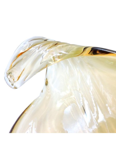 Vaso in Vetro di Murano Bianco Tide Iris Altezza cm 32