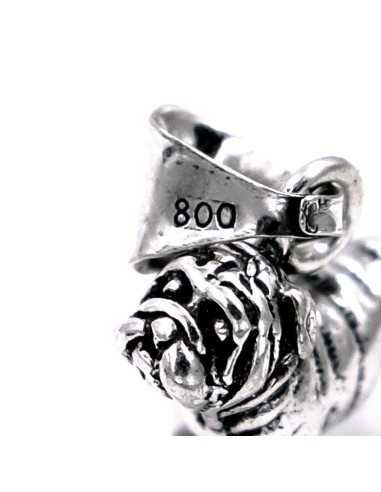 Solid Silver British Bulldog Pendant 