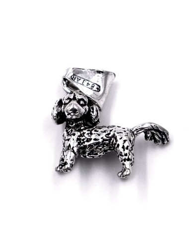 Solid Silver Poodle Pendant 