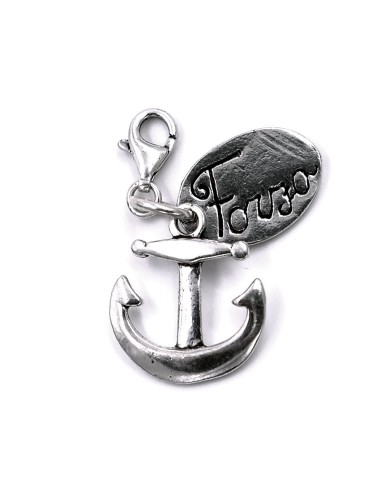 Schlüsselanhänger Anhänger mit Karabiner Anker Stärke aus Silber