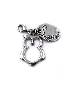 Solid Silver Owl of Wisdom Pendant Keyring