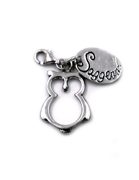 Solid Silver Owl of Wisdom Pendant Keyring