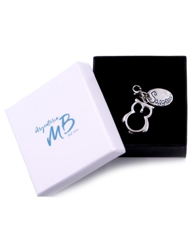 Solid Silver Owl of Wisdom Pendant Keyring