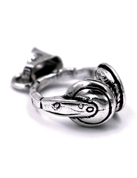 Headphones Solid Silver Pendant 