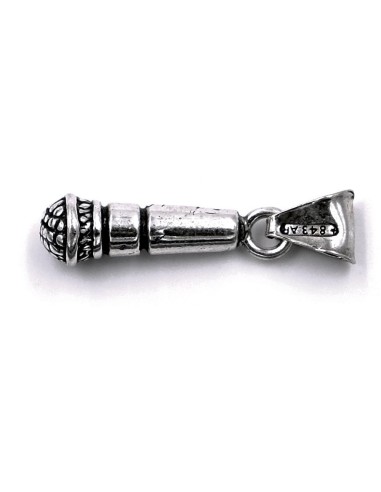 Silver Microphone Pendant 