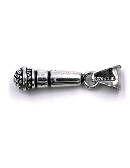 Silver Microphone Pendant 