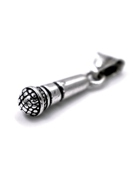 Silver Microphone Pendant 
