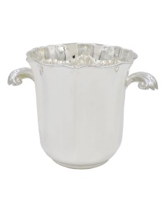 Solid Silver Ice Bucket with Shell Handles