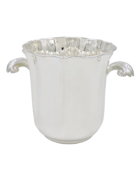Solid Silver Ice Bucket with Shell Handles