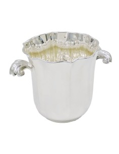 Silberner Eisbehälter mit Muschelgriffen 2