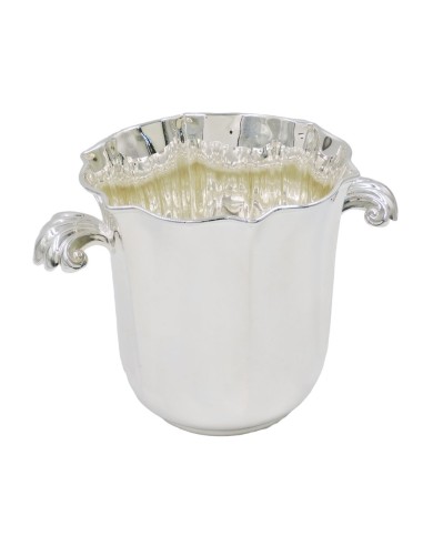 Solid Silver Ice Bucket with Shell Handles