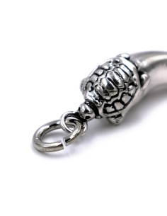 Solid Silver Lucky Horn with Turtle Pendant  2