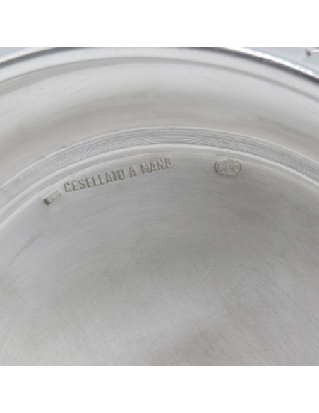 Handgeschnitzter Silberner Eiskübel in Traubenform