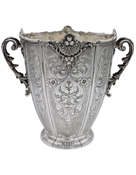 Secchio Champagne in Argento 925 Cesellato Barocco