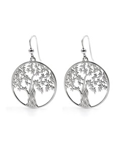 925 Sterling Silver Tree of Life Pendant Earrings 