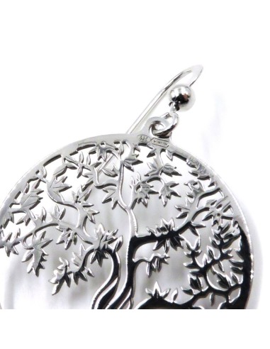 925 Sterling Silver Tree of Life Pendant Earrings 