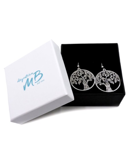 925 Sterling Silver Tree of Life Pendant Earrings 