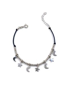 Blue Rope Bracelet with 925 Sterling Silver Stars and... 2
